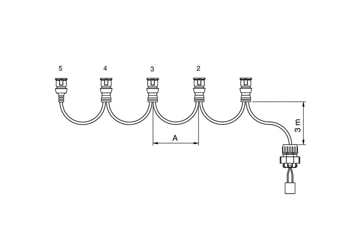 Side marker harness 5 connectors JPT 3,5 m